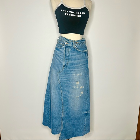 Zara Premium Denim Asymmetrical Skirt - Picture 2 of 10
